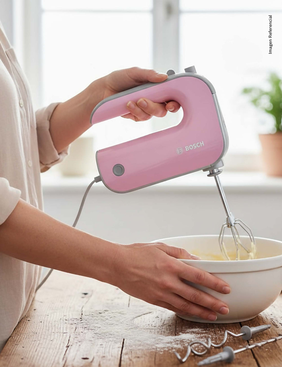 Batidora de Mano Rosa 500W