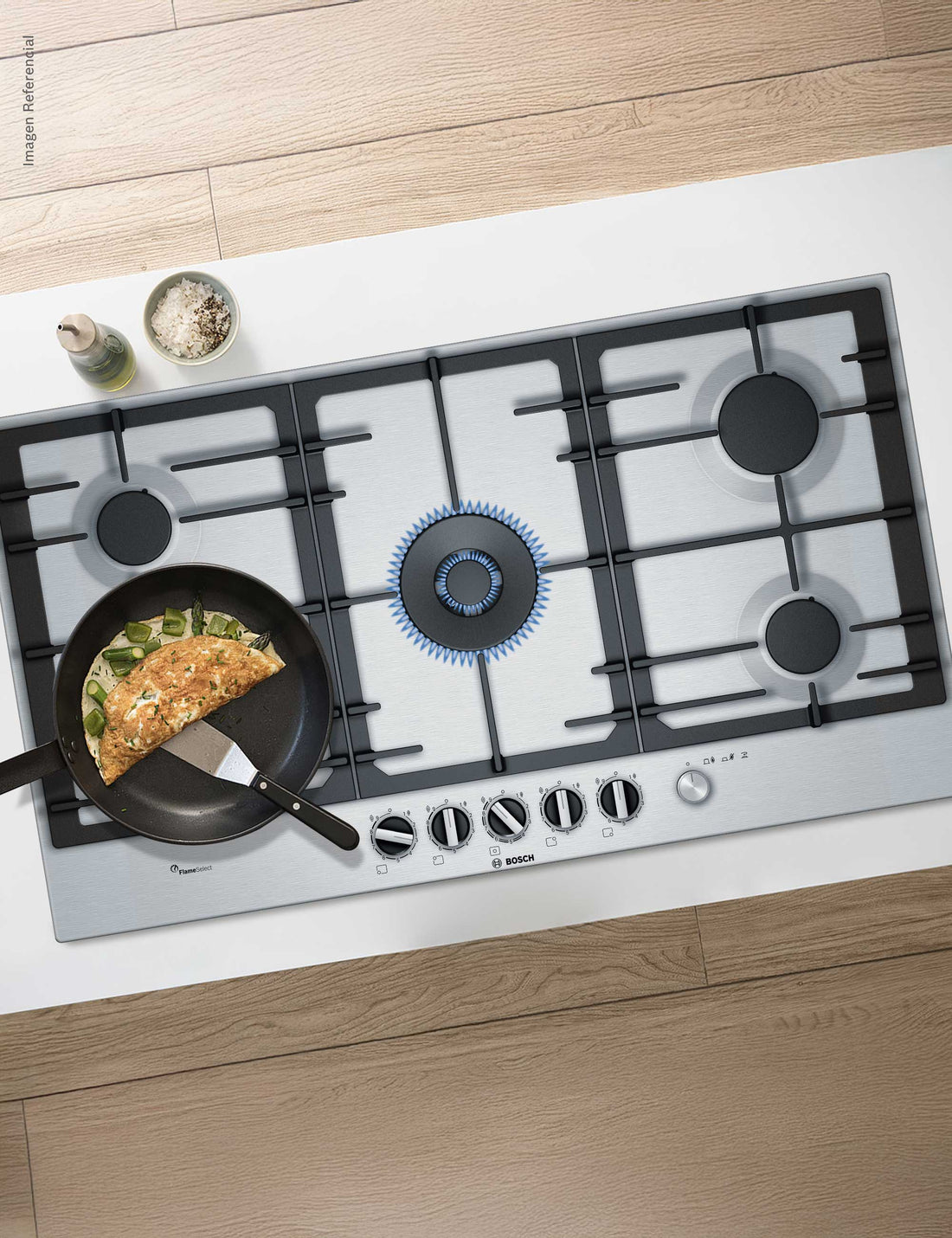 Encimera a Gas 90cm inox Serie 6