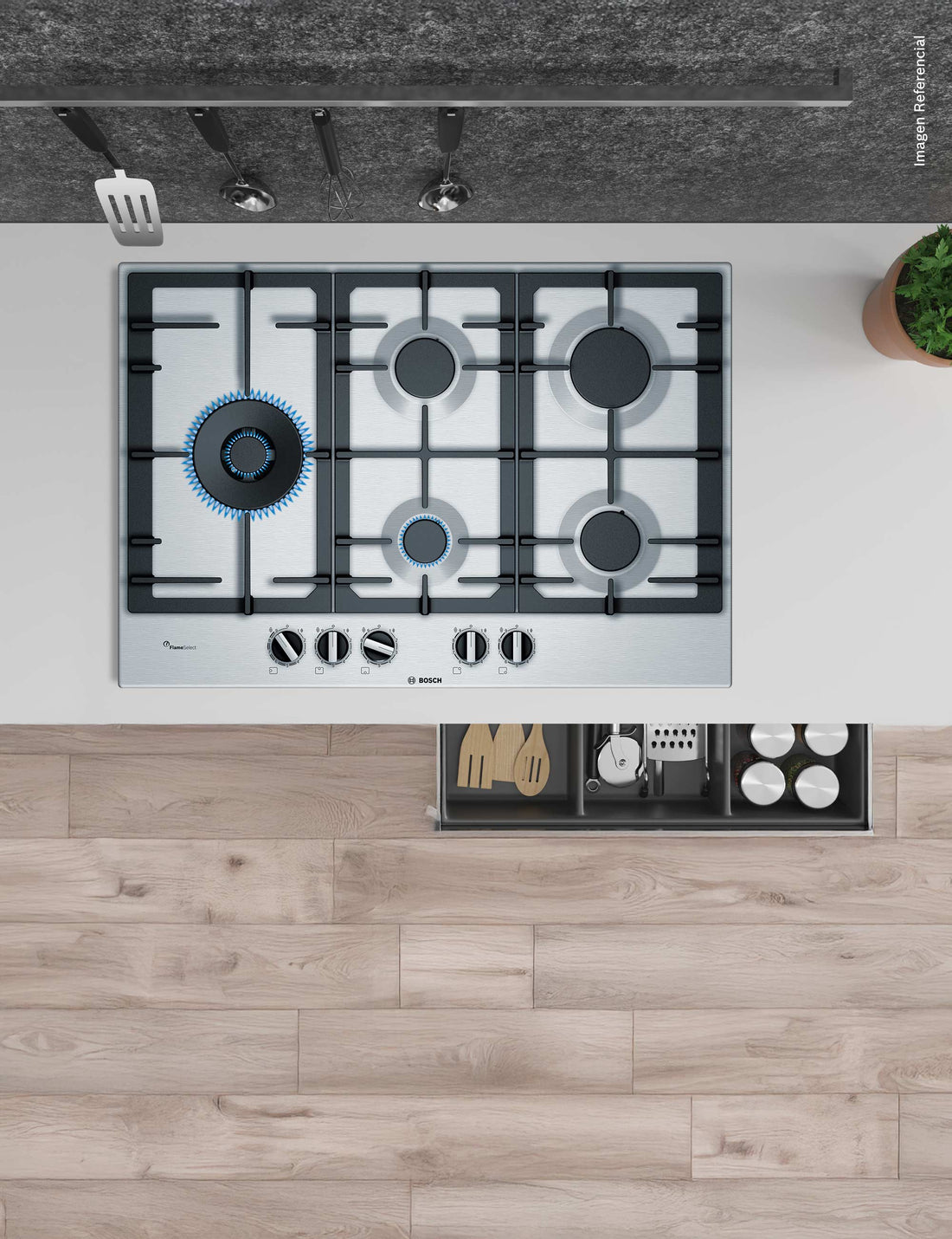 Encimera a Gas 75cm Inox Serie 6