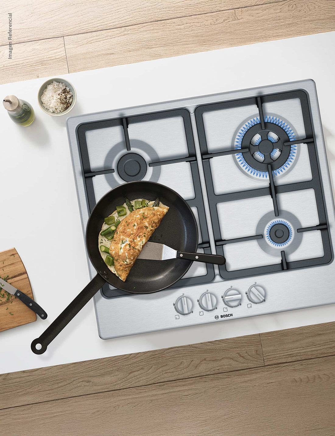 Encimera a Gas 60cm Inox Serie 4