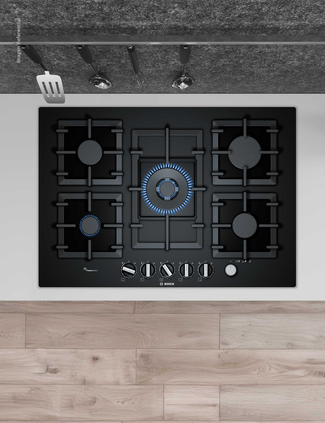 Encimera a Gas 75cm Vidrio Serie 6