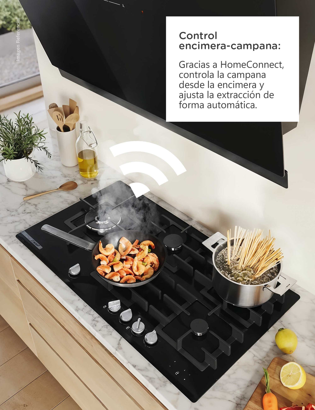 Encimera a Gas 90cm Vidrio Serie 6