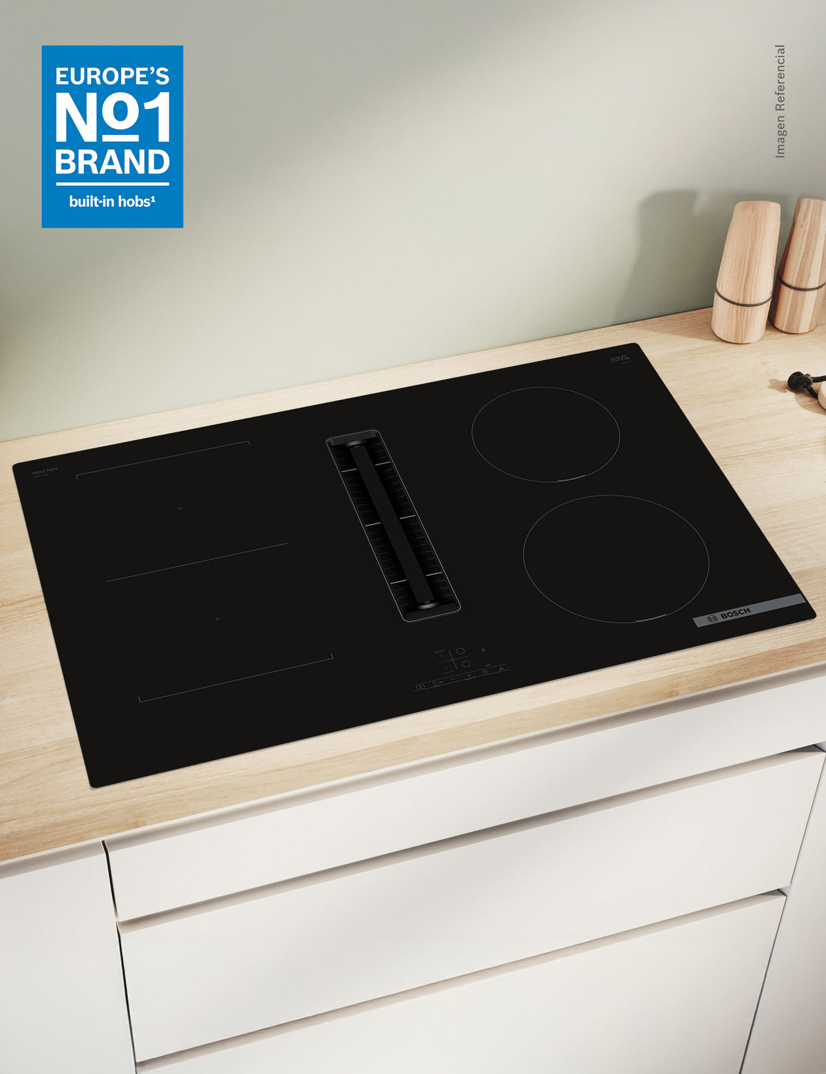 Vitrocerámica de Inducción con Extractor 80cm Serie 4