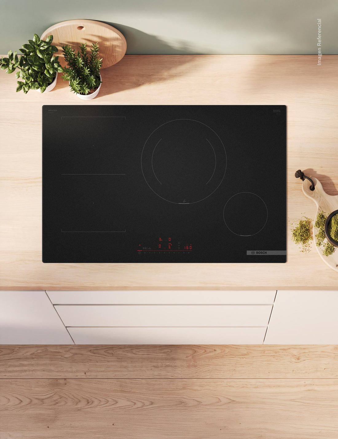 Vitrocerámica de Inducción Mate WiFi 80cm Serie 6